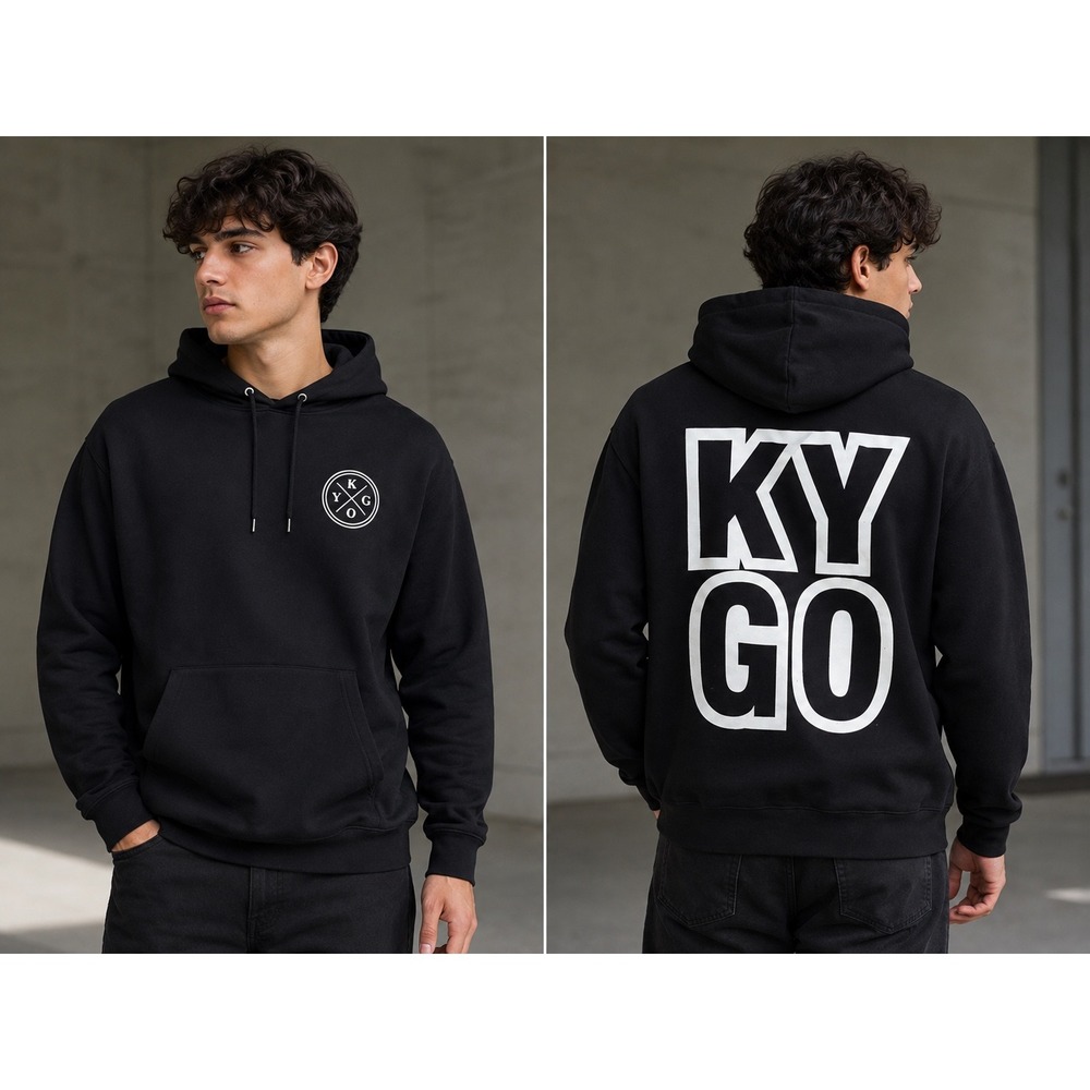 KYGO Black Logo Graphic Hoodie XL EDM Festival Streetwear DJ Pullover Unisex